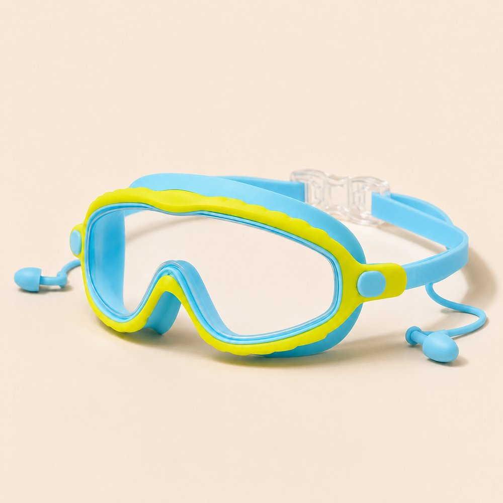 AquaClip Kids — kinderduikbril met clip-sluiting en bevestigde oordopjes