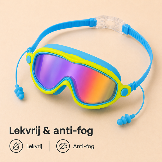 AquaClip Kids — kinderduikbril met clip-sluiting en bevestigde oordopjes
