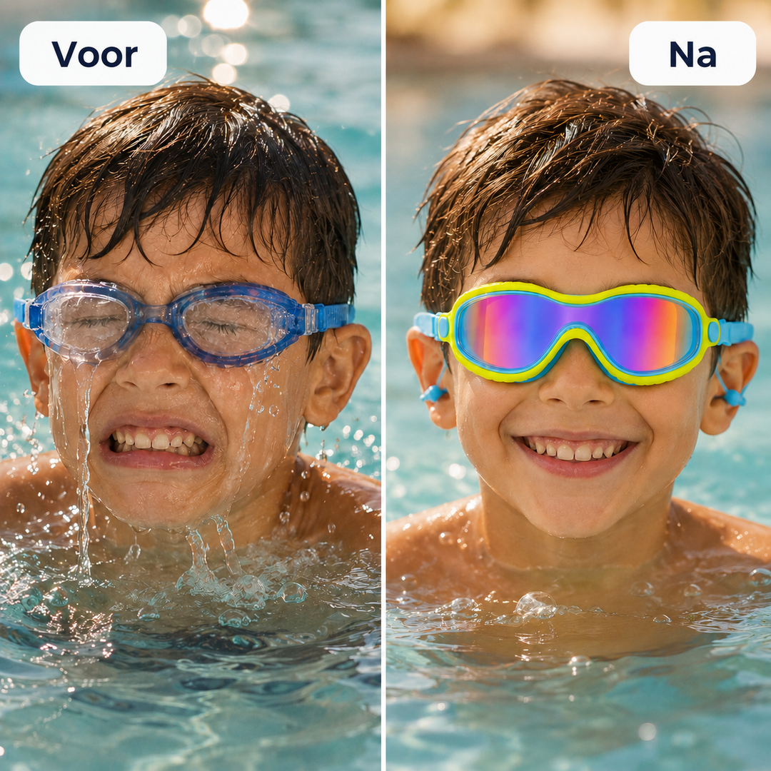 AquaClip Kids — kinderduikbril met clip-sluiting en bevestigde oordopjes