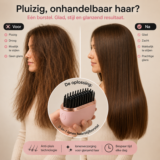 Eluné Pro - Draadloze Elektrische Stijlkam voor Glad en Pluisvrij Haar