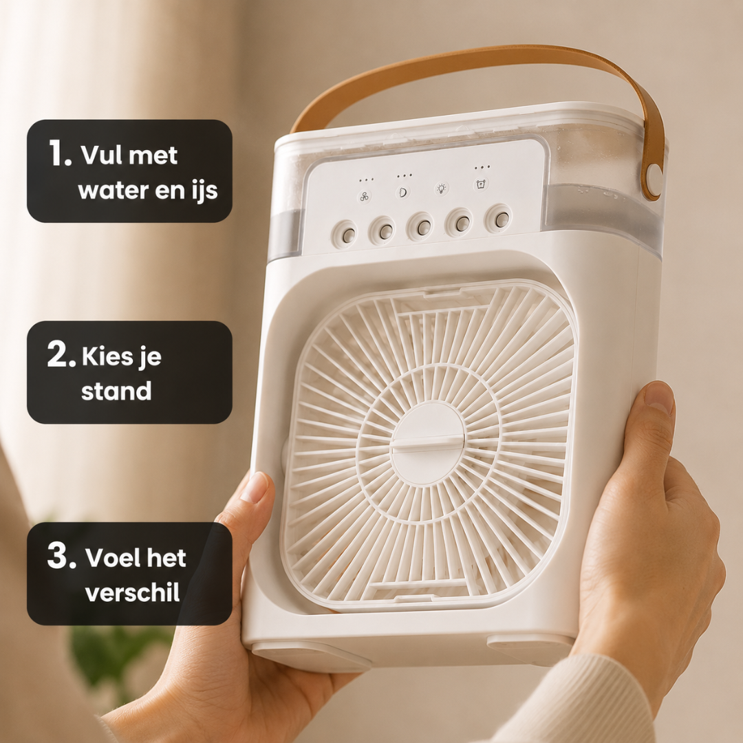 ArcticBreeze Pro - De draagbare 3-in-1: ventilator