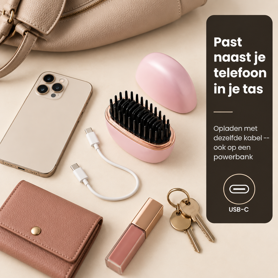 Eluné Pro - Draadloze Elektrische Stijlkam voor Glad en Pluisvrij Haar