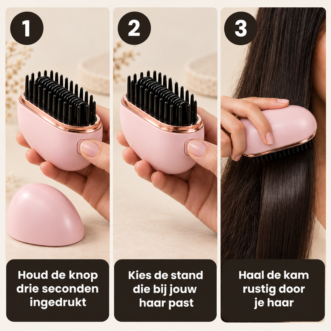 Eluné Pro - Draadloze Elektrische Stijlkam voor Glad en Pluisvrij Haar