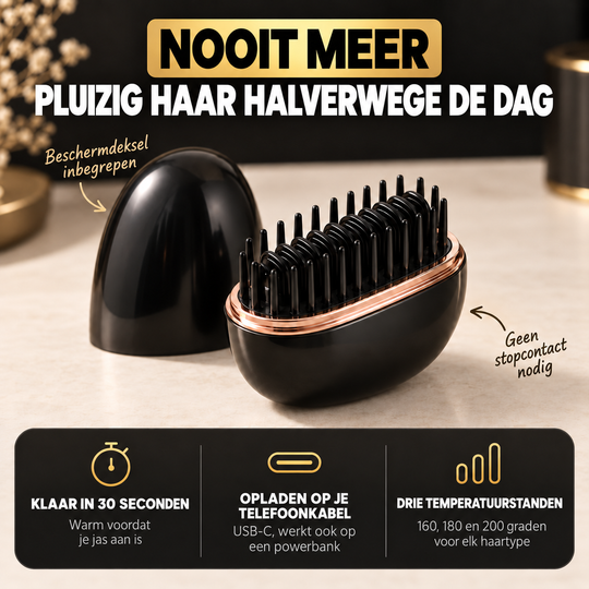 Eluné Pro - Draadloze Elektrische Stijlkam voor Glad en Pluisvrij Haar