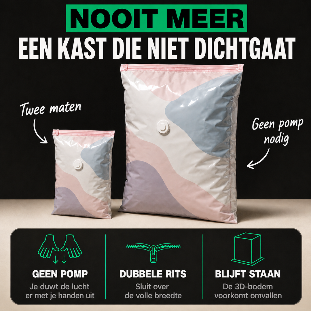 VacuFold Pro - Creëer 80% meer ruimte in je kast in slechts 3 seconden