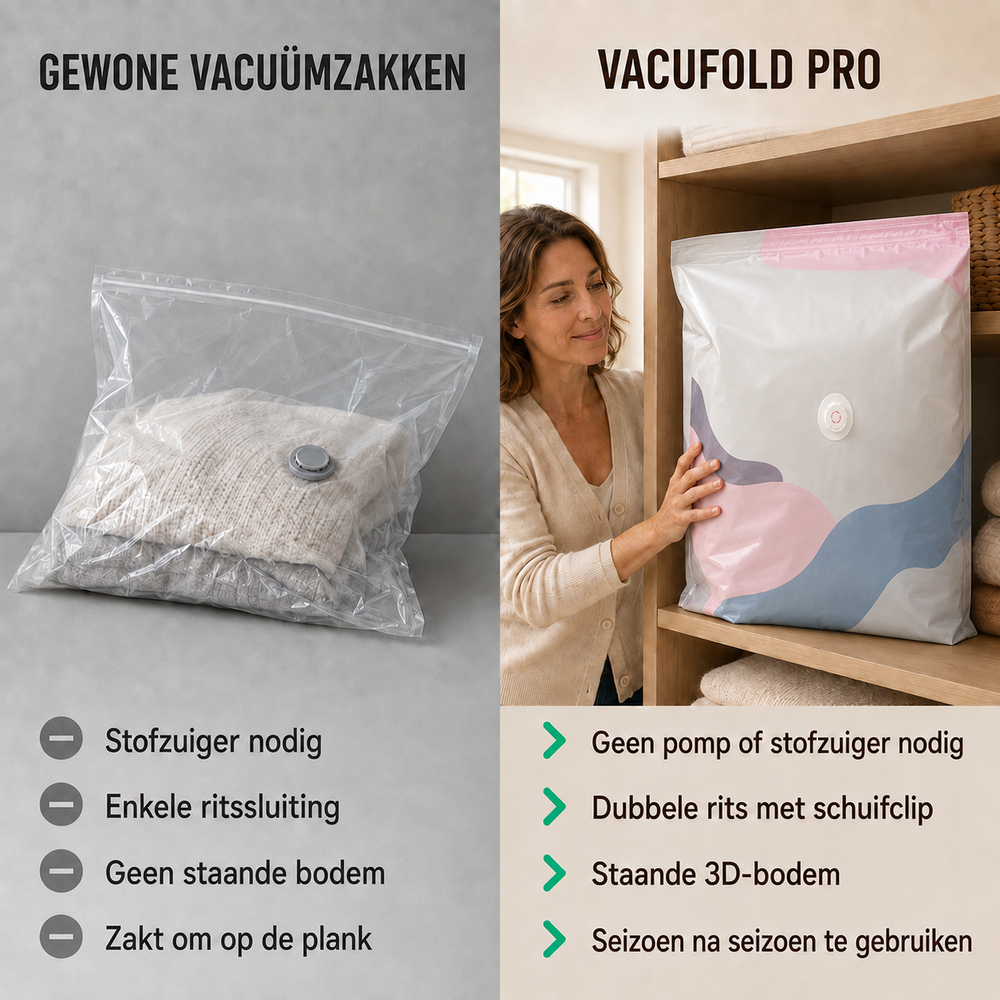VacuFold Pro - Creëer 80% meer ruimte in je kast in slechts 3 seconden