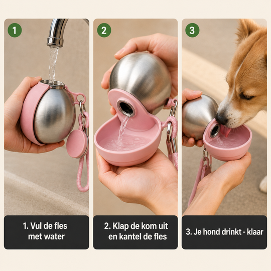 PawPebble™ - 2-in-1 draagbare hondenwaterfles