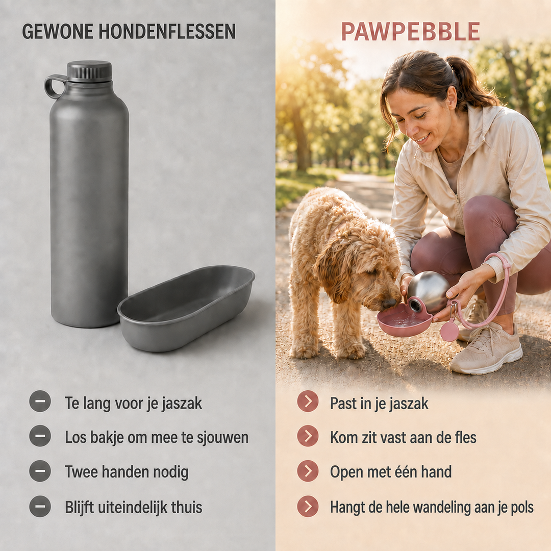 PawPebble™ - 2-in-1 draagbare hondenwaterfles