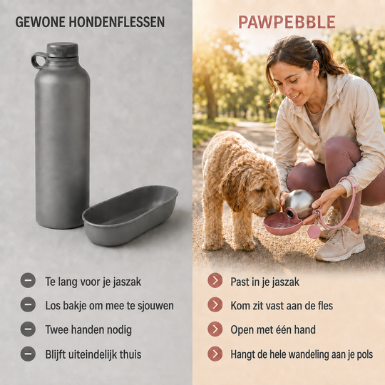 PawPebble™ - 2-in-1 draagbare hondenwaterfles
