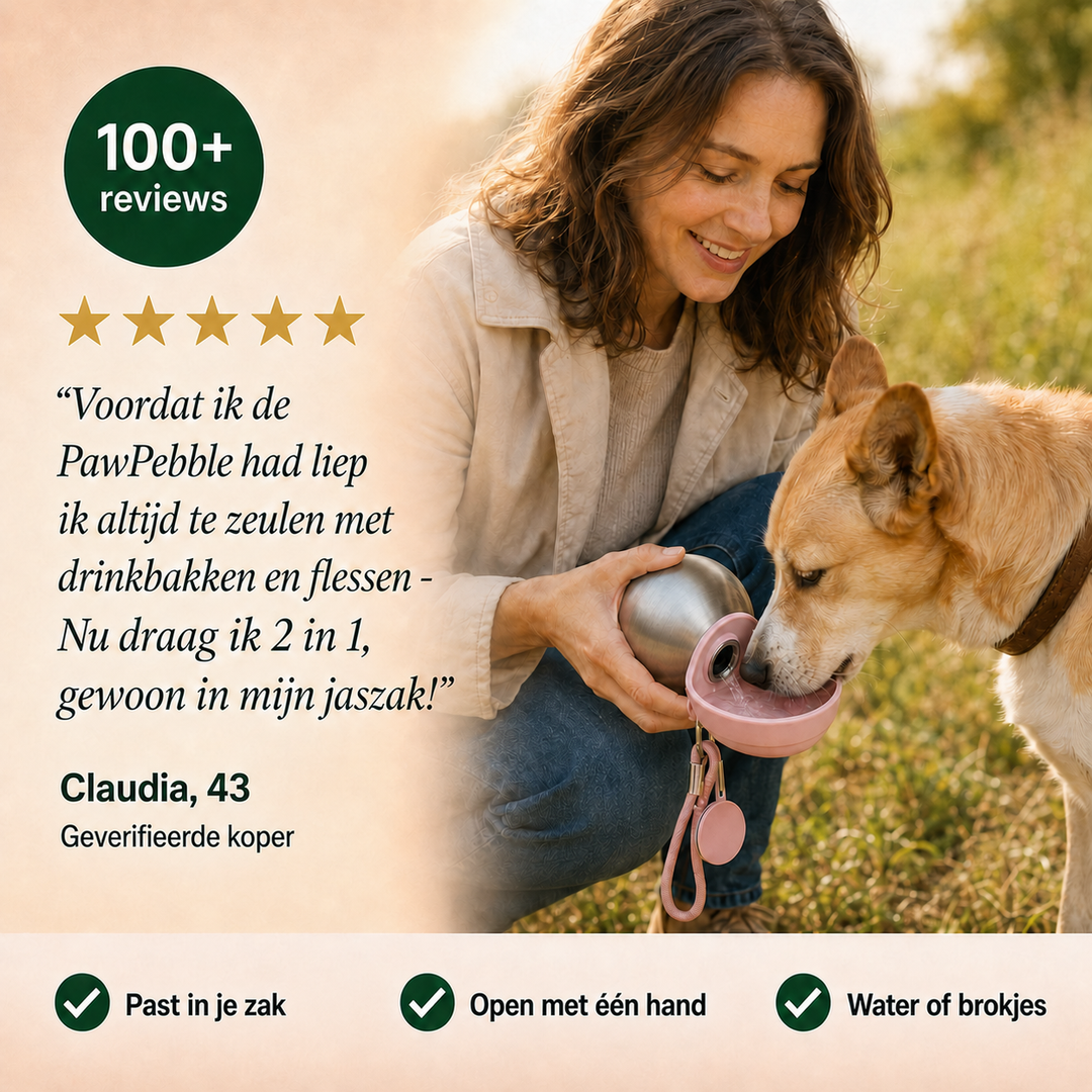 PawPebble™ - 2-in-1 draagbare hondenwaterfles