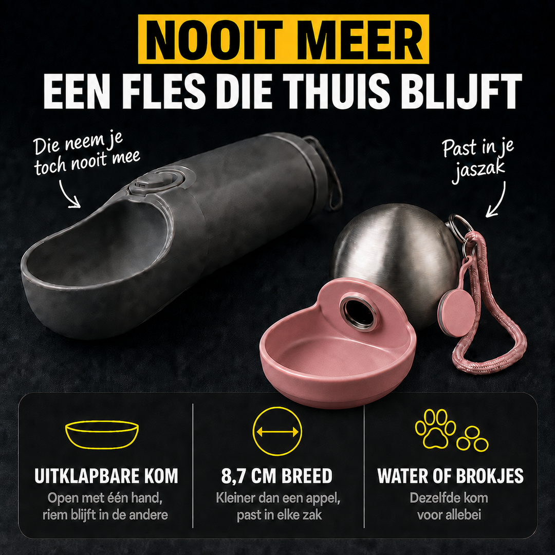 PawPebble™ - 2-in-1 draagbare hondenwaterfles
