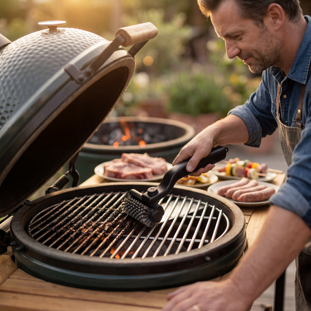 GrillMaster Pro Verstelbare BBQ-reinigingsborstel met roterend kopstuk