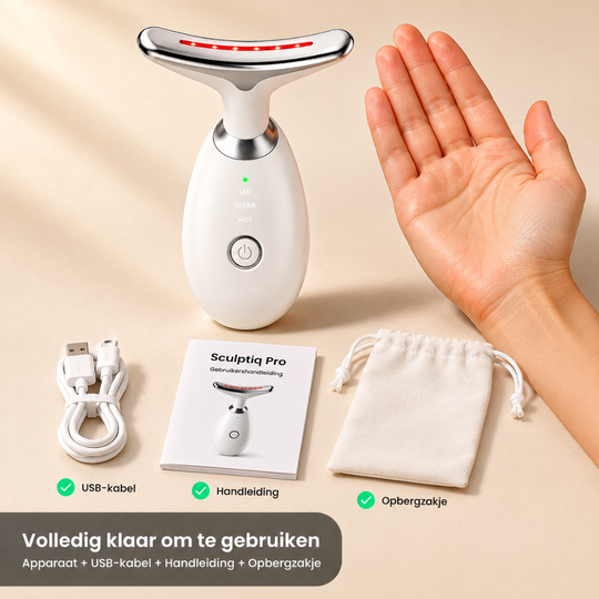 Sculptiq™ Pro LED Device — Professionele lifting voor nek en gezicht, thuis in 10 minuten